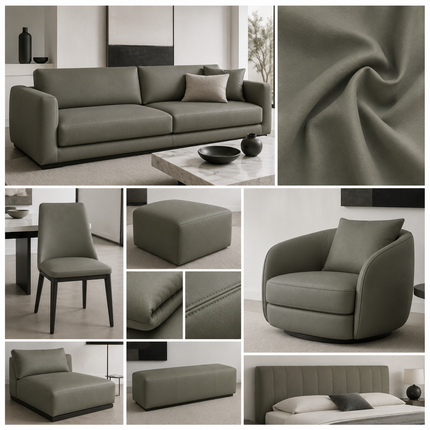 CRAFT- Leatherette Faux Leather Upholstery Fabric- Pewter Green