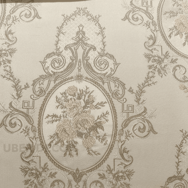 Gulmore - Jacquard Upholstery Fabric - Antique Champagne Ivory