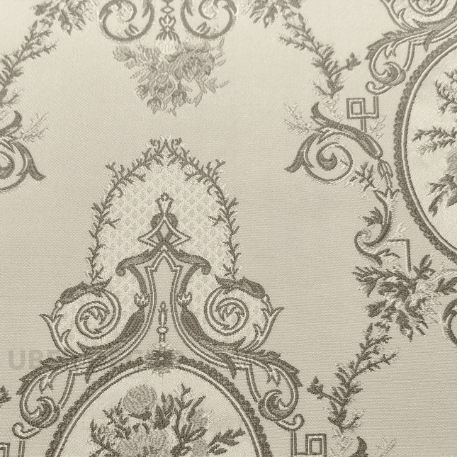 Gulmore - Jacquard Upholstery Fabric - Antique Ivory Bloom