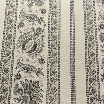 Gulmore - Jacquard Upholstery Fabric - Ivory Mist with Blue-Grey Accents