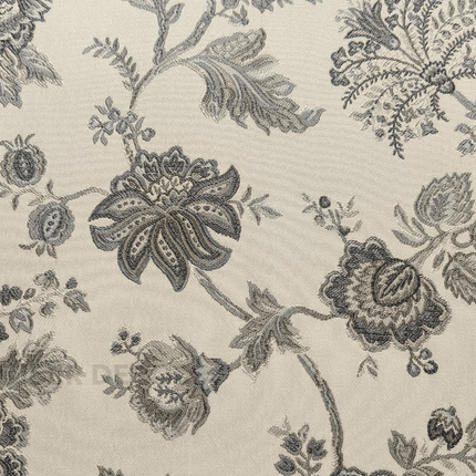 Gulmore - Jacquard Upholstery Fabric - Dusty French Blue Floral