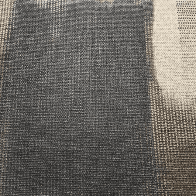 Greek - Abstract Brushstroke Print Upholstery Fabric - Charcoal Grey & Ivory