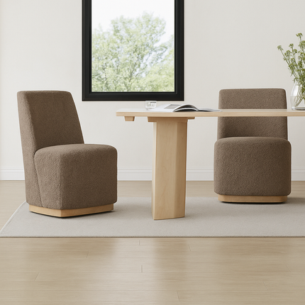 APOLLO - Boucle Upholstery Fabric- Walnut Brown