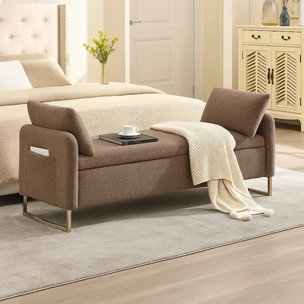 APOLLO - Boucle Upholstery Fabric- Walnut Brown