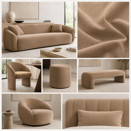 DUTCH SUEDE - Suede Velvet Upholstery Fabric- Camel