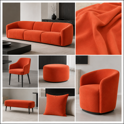 SPYDER - Upholstery Fabric- Burnt Orange
