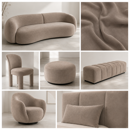 DUTCH SUEDE - Suede Velvet Upholstery Fabric- Driftwood