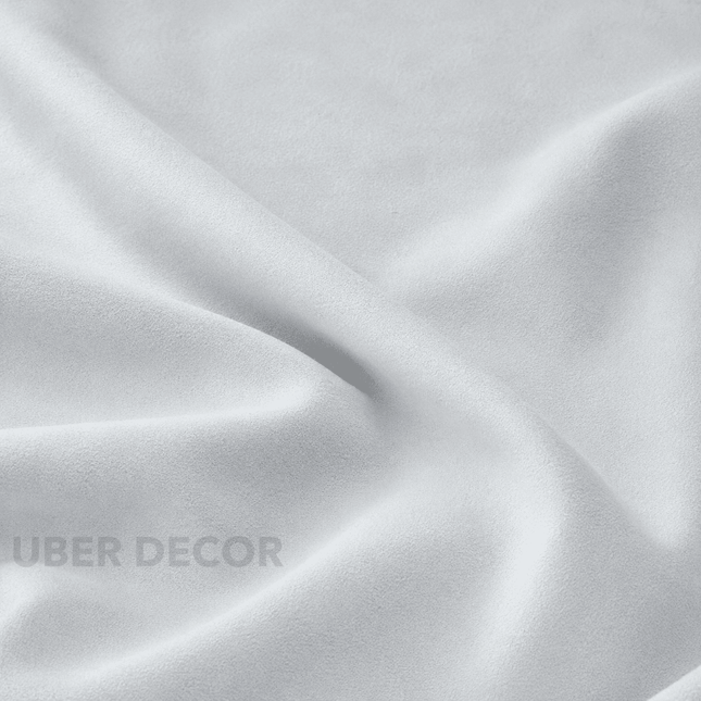 DUTCH SUEDE - Suede Velvet Upholstery Fabric- Azureish White