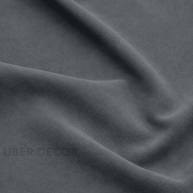 DUTCH SUEDE - Suede Velvet Upholstery Fabric- Dark Grey