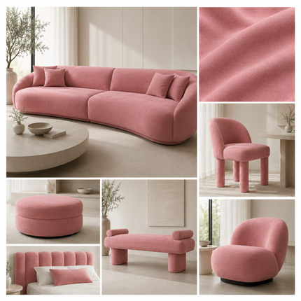 DUTCH SUEDE - Suede Velvet Upholstery Fabric- Dusty Rose