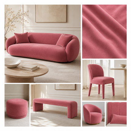 DUTCH SUEDE - Suede Velvet Upholstery Fabric- Antique Rose