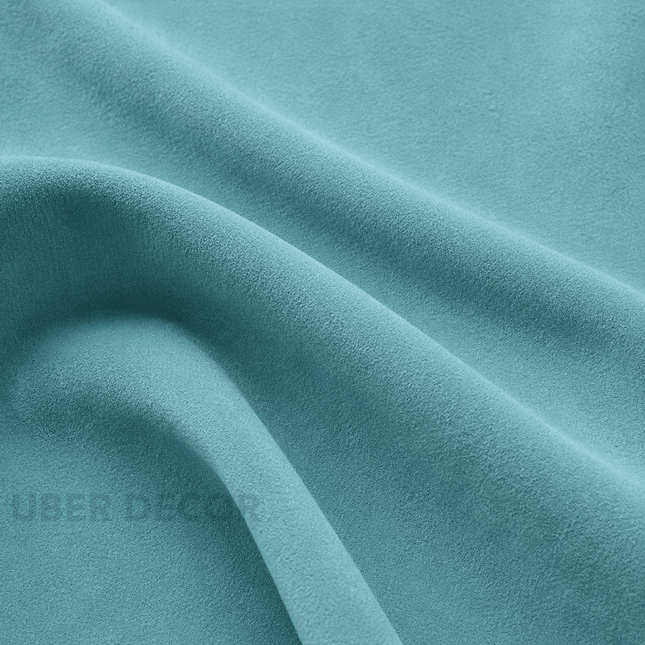 DUTCH SUEDE - Suede Velvet Upholstery Fabric- Blue Lagoon