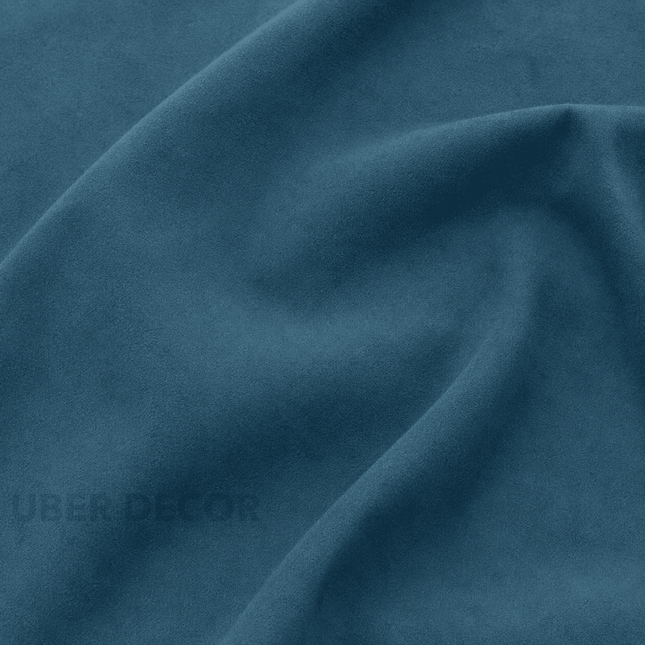 DUTCH SUEDE - Suede Velvet Upholstery Fabric- Dark Teal Blue