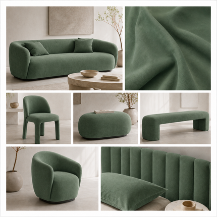 DUTCH SUEDE - Suede Velvet Upholstery Fabric- Willow Green
