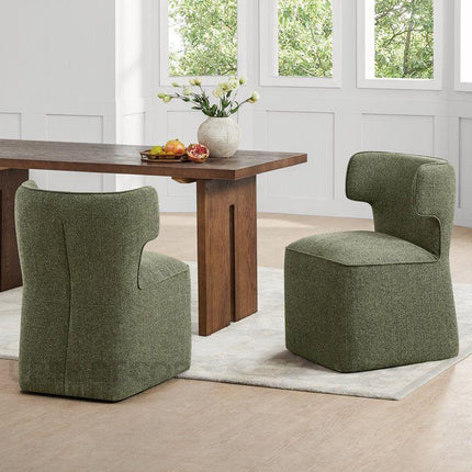 Olera Modern Dining Chair Custom Made Sculptural Wing Back Design Ideal for Dining Room Living - Uber Decor