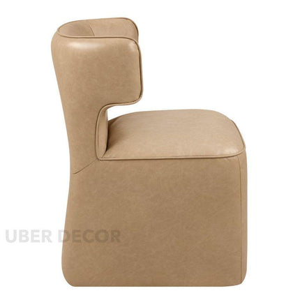 Avra Modern Dining Chair Custom Made Sculptural Wing Back Design Ideal for Dining Room Formal Lounge - Uber Decor