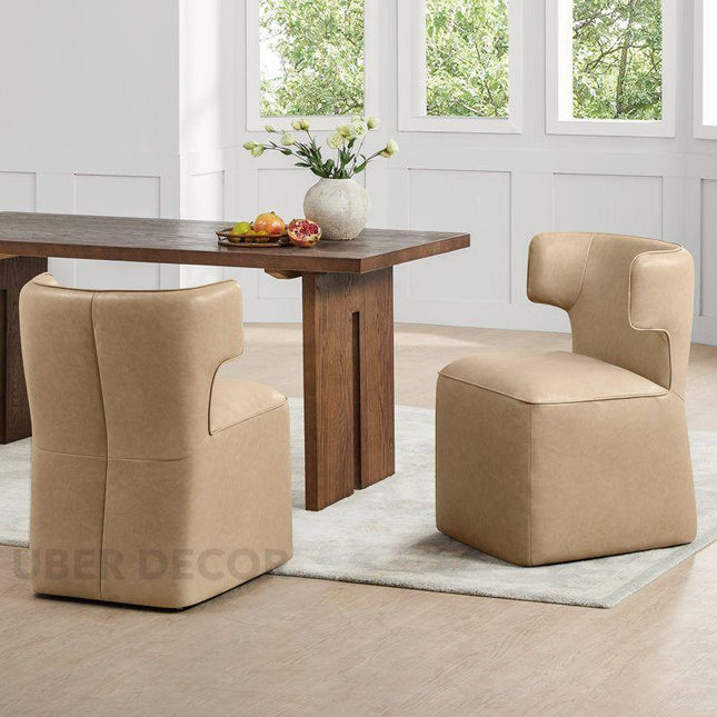 Avra Modern Dining Chair Custom Made Sculptural Wing Back Design Ideal for Dining Room Formal Lounge - Uber Decor