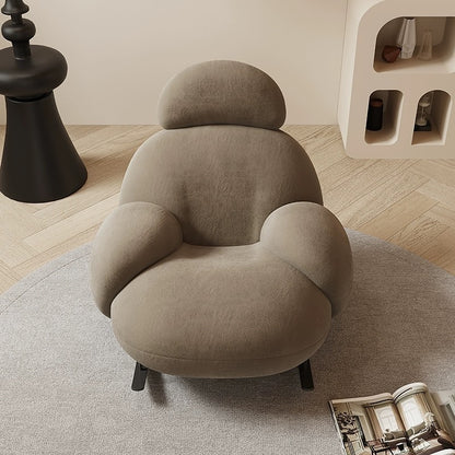 Iraaya Minimalist Plushy Velvet Rocking Cloud Chair with Ottoman for Living Room or Bedroom