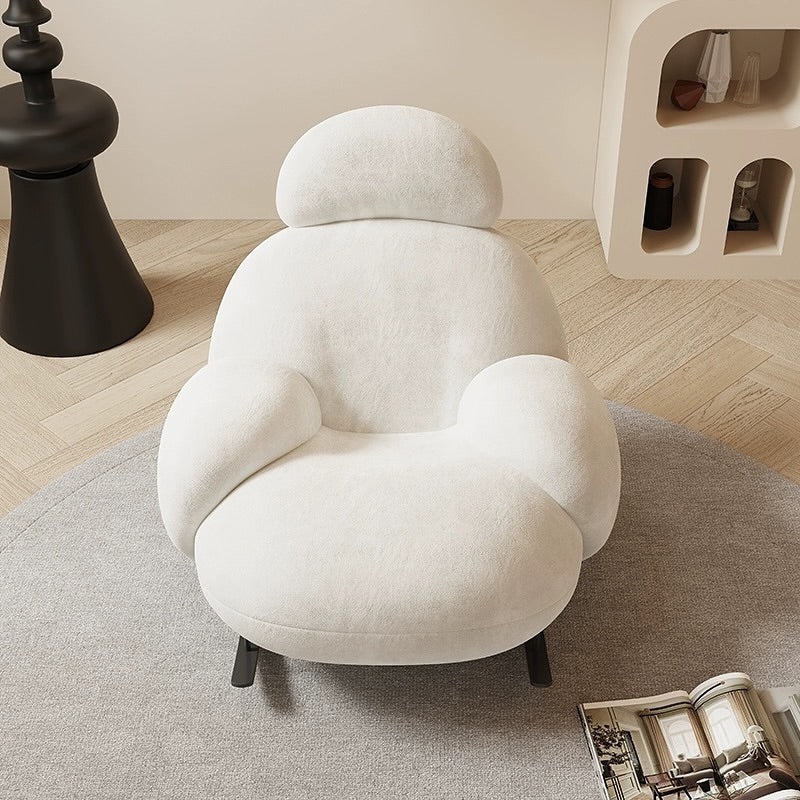 Iraaya Minimalist Plushy Velvet Rocking Cloud Chair with Ottoman for Living Room or Bedroom