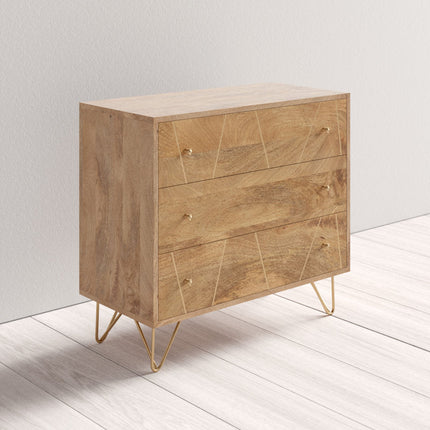 Linea Luxe Modern Minimalist Solid Wood Chest of Drawers Ideal for Bedroom, Living Room & Entryway