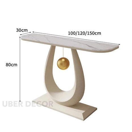 Auralyn Drop Console Table – Mid-Century Nordic Luxury Console with Sculptural Base for Hallways & Living Rooms - Uber Decor