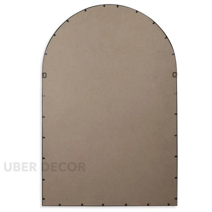 ArcVista Iron Window Pane Mirror | Simple Modern Arched Mirror with Metal Frame | Versatile Wall & Floor Placement | Customizable Art Style Decor - Uber Decor