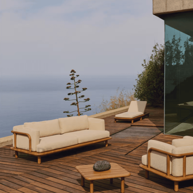 Kabul 3-Seater Modern Wooden Sofa Minimalist Luxury Couch for Living Room