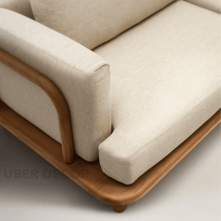 Kabul 3-Seater Modern Wooden Sofa Minimalist Luxury Couch for Living Room