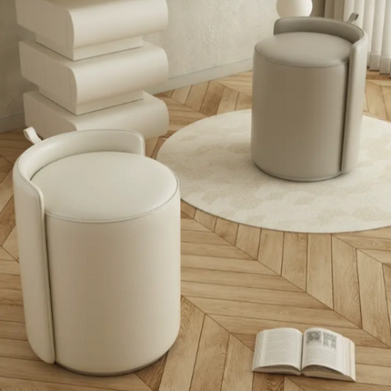 Morira Vanity Stool Customisable Fabric Foam and Wood Makeup Accent Chair Minimalist Modern Seating for Bedroom and Dressing Room
