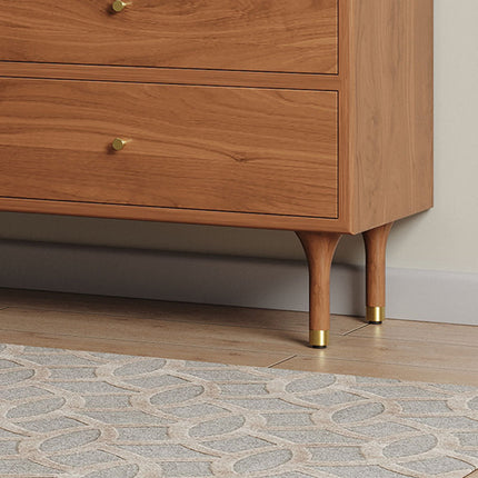 GeoForm Walnut Modern Dresser – Artistic Carved 6-Drawer Storage Cabinet