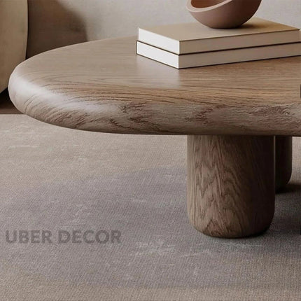 Ebro Drift Modern Cloud Coffee Table – 48.42" Dark Walnut Veneer Top with 4 Solid Wood Legs, Organic Contour – Sculptural Statement for Living Rooms and Tea Corners
