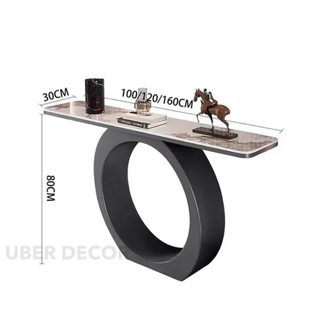 Novaro Ring Console Table – Modern Minimalist Metal Base Console with Marble Top for Luxury Entryways & Living Rooms - Uber Decor