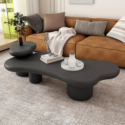Kayla Sculptural Coffee Table Modern Organic Form Mid Century for Living Room Sofa Area