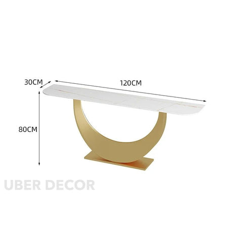 Solmira Arc Console Table – Luxury Modern Metal Console with Marble Top for Hallways & Living Rooms - Uber Decor