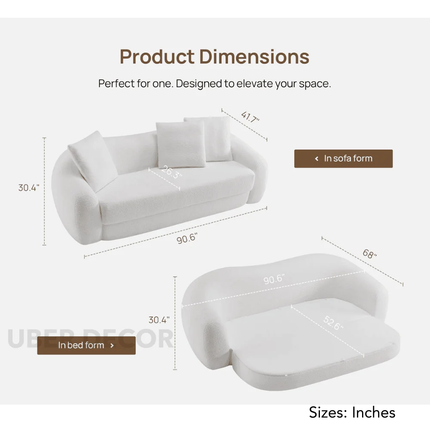 Sedona Cloud-Lounge Convertible Sofa Bed – Rounded Pull-Out Daybed