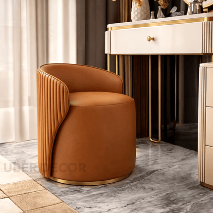 Seraphine Vanity Chair Fabric Foam and Wood Quilted Accent Makeup Stool Modern Luxury Seating for Bedroom and Dressing