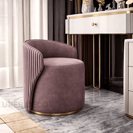 Seraphine Vanity Chair Fabric Foam and Wood Quilted Accent Makeup Stool Modern Luxury Seating for Bedroom and Dressing