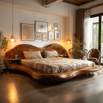 Earthwave Retreat Live Edge Bed – Organic Solid Wood Platform Bed