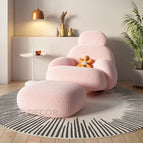 Chair + Ottoman / Baby Pink Boucle