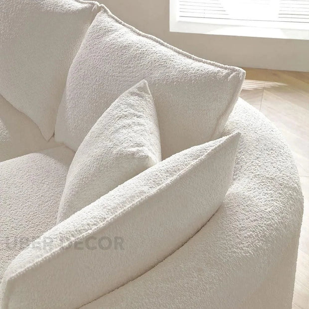 Boucle Breeze Curved Luxury Sofa - Elegant Boucle Couch for Modern Interiors- 1, 3, 5, 7 seater - Uber Decor