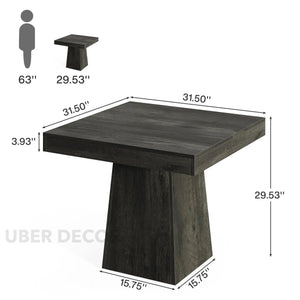 Oakridge Hearth Rustic Modern Solid Wood Compact Dining Table Set with Customizable Upholstered Chairs – 4 Seater for Cozy Dining Room - Uber Decor