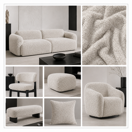 JOY - Upholstery Fabric- Ivory White