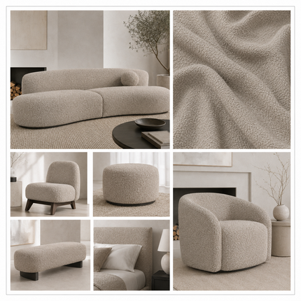BUCKLEBERRY - Boucle Upholstery Fabric- Sandstone