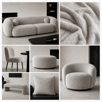 JOY - Upholstery Fabric- Silver Gray