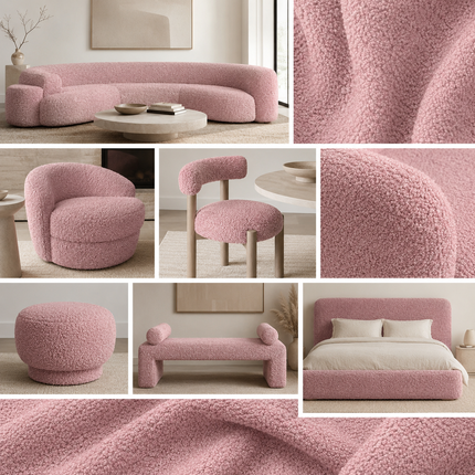 BUCKLEBERRY - Boucle Upholstery Fabric- Dusty Rose