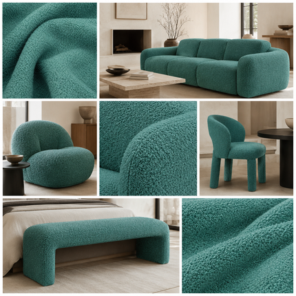 BUCKLEBERRY - Boucle Upholstery Fabric- Teal