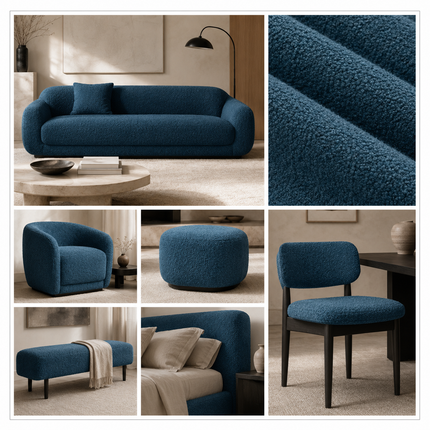 BUCKLEBERRY - Boucle Upholstery Fabric- Crystal Teal