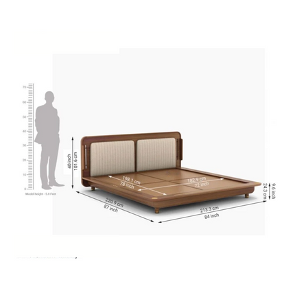 SheeshamNest Contemporary Modern Upholstered Platform Customisable Bed for Minimalist Bedroom
