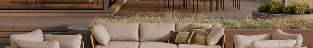Rattan Riviera Rope Wicker Outdoor Sofa Set, Patio Conversation Garden Lounge Set, Japandi Boho Poolside Terrace Porch Furniture