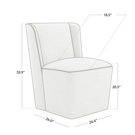 Caro Modern Side Chair with Subtle Wing Back and Streamlined Silhouette for Contemporary Living Spaces